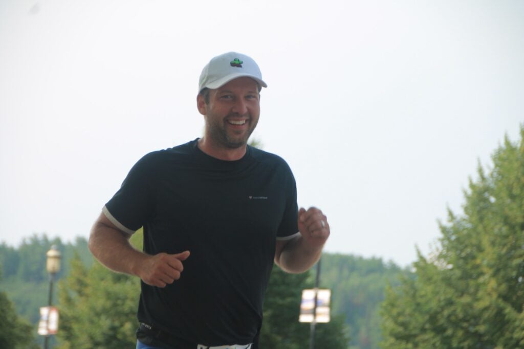 Un coureur lors du Festival des saines habitudes de vie. 